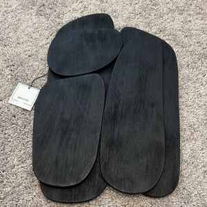 H&M Black Mango Wood Abstract Wall Art Decor